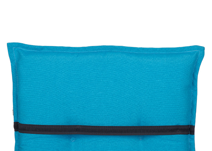 AUB22 Niedriglehner Auflage Barcelona - Bremerhaven in der Farbe dunkelblau, wasserabweisend mit verstellbarem Rückengurt und Bindebändchen