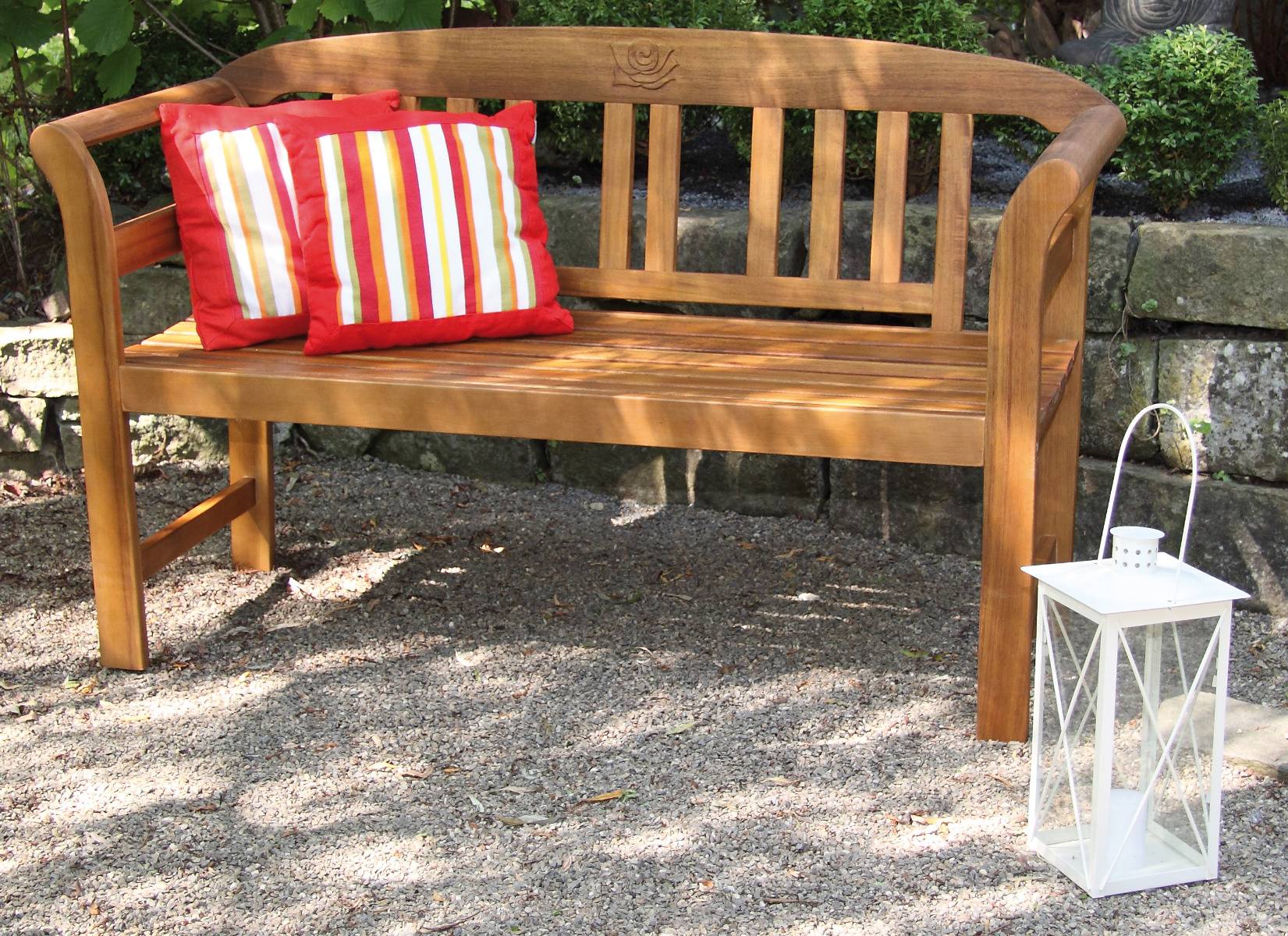 Batam 2-Sitzer Gartenbank von acamp aus Akazienholz mit Teaköl Finish