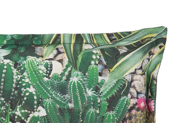 BE911 Turin - Tegernsee, Niedriglehner Auflage mit Kaktusgarten Design aus Mischgewebe ( 50% Baumwolle / 50% Polyester ) 