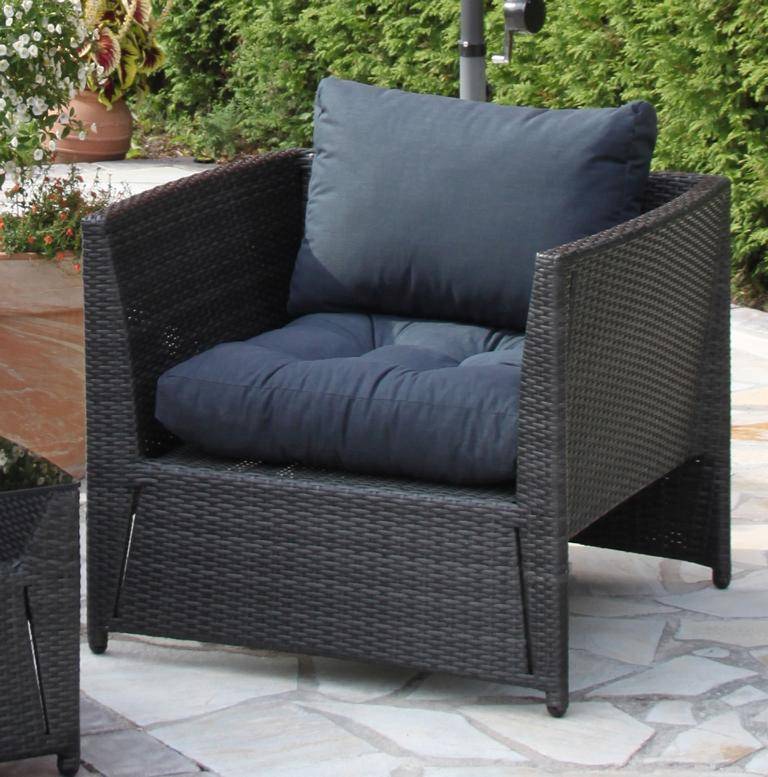 Lounge Sitzkissen 80 x 80 cm für Rattan Gartenmöbel in der Farbe anthrazit