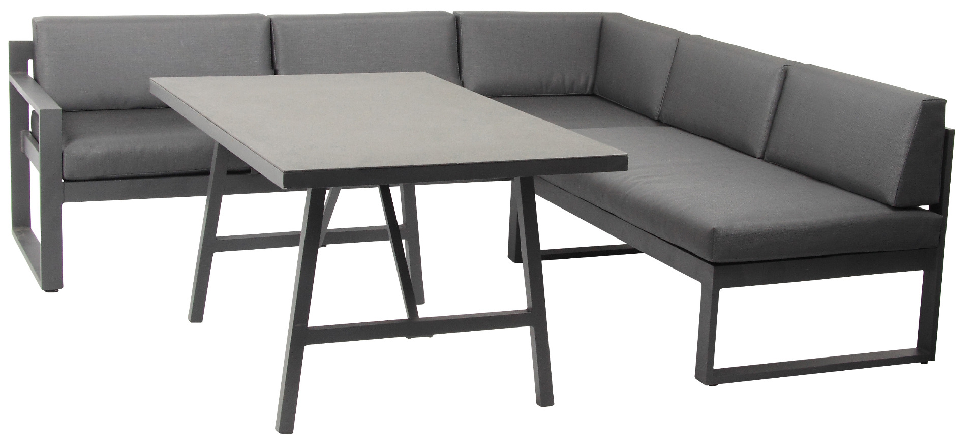 Signature Lounge Set 3-teilig Aluminium mit Spraystone Tisch