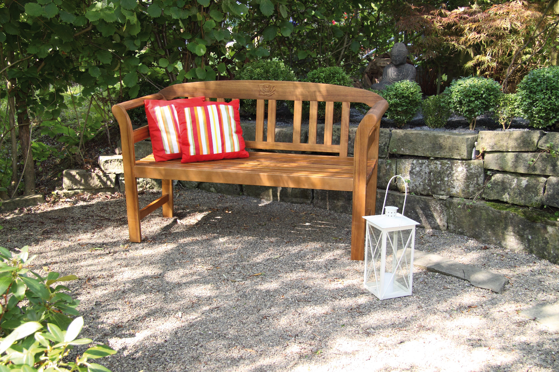Batam 2-Sitzer Gartenbank von acamp aus Akazienholz mit Teaköl Finish
