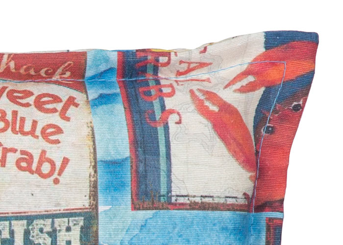 BE135 Turin - Togo, Hochlehner Auflage mit maritimen Patchwork Muster in Blautönen aus Mischgewebe