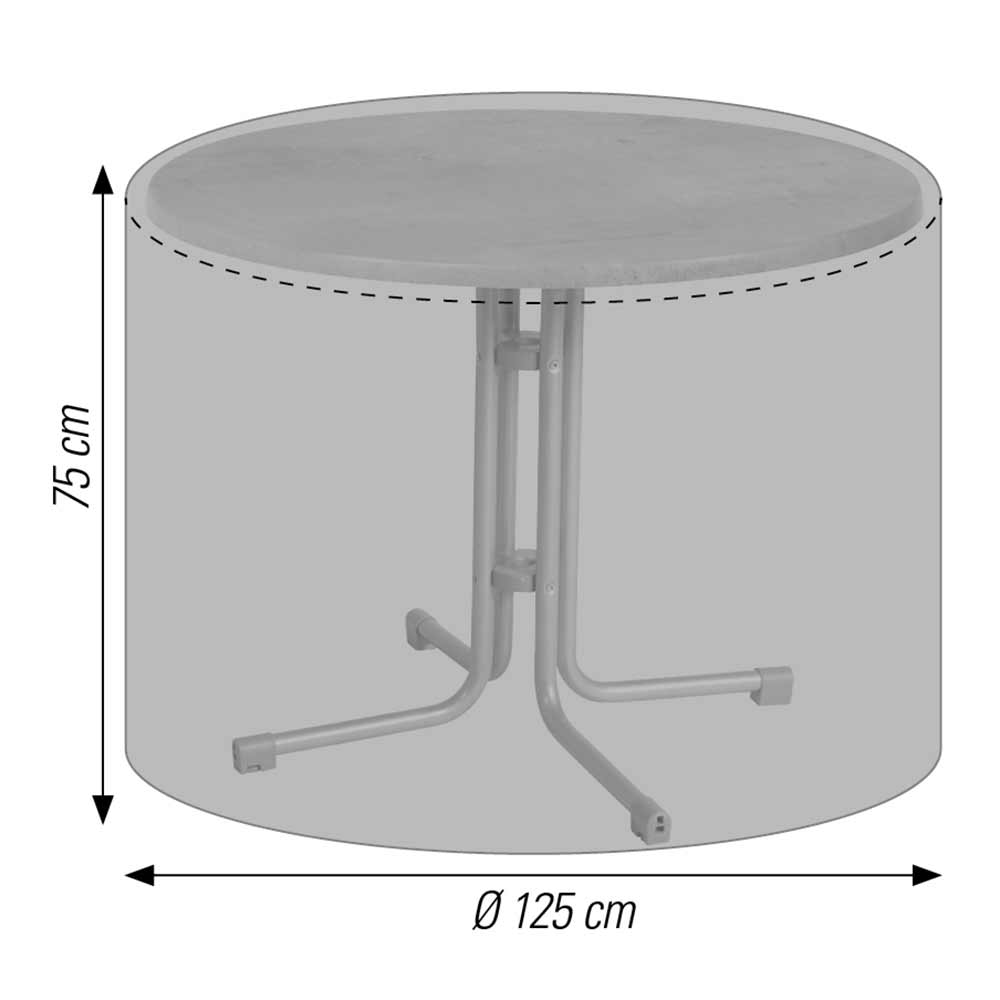 Schutzhülle für runde Tische bis 125 cm anthrazit acamp cappa 57706