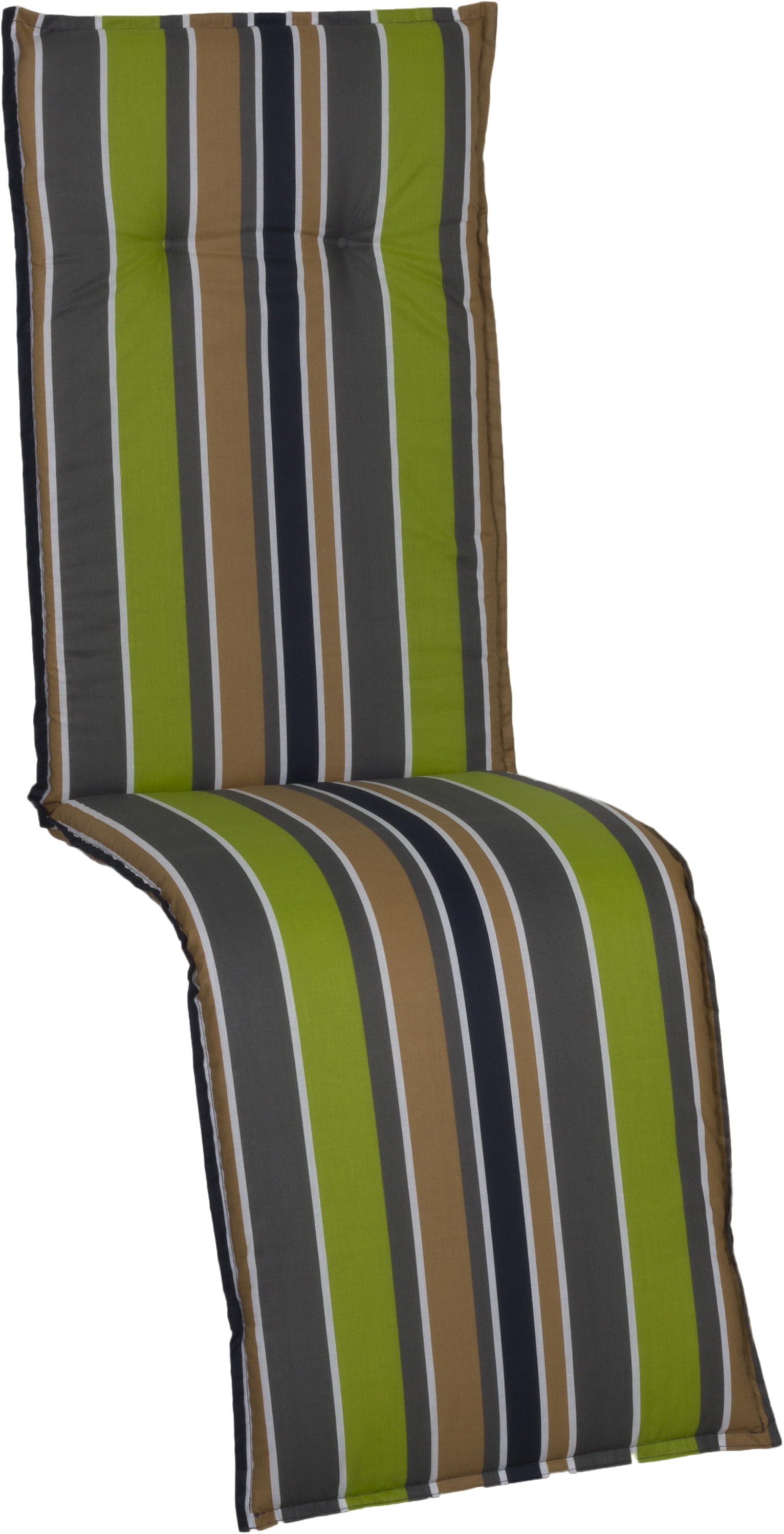 Polster für Relax Gartenmöbel in gestreift, dunkelgrau, braun, beige, grün und weiß