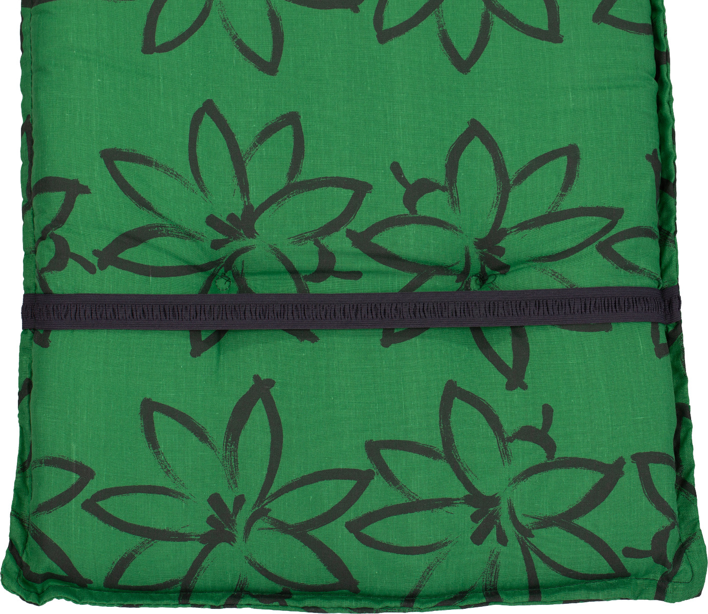 beo Gartenmöbel Auflage für Gartenliegen in grün mit schwarzer Blüte M906