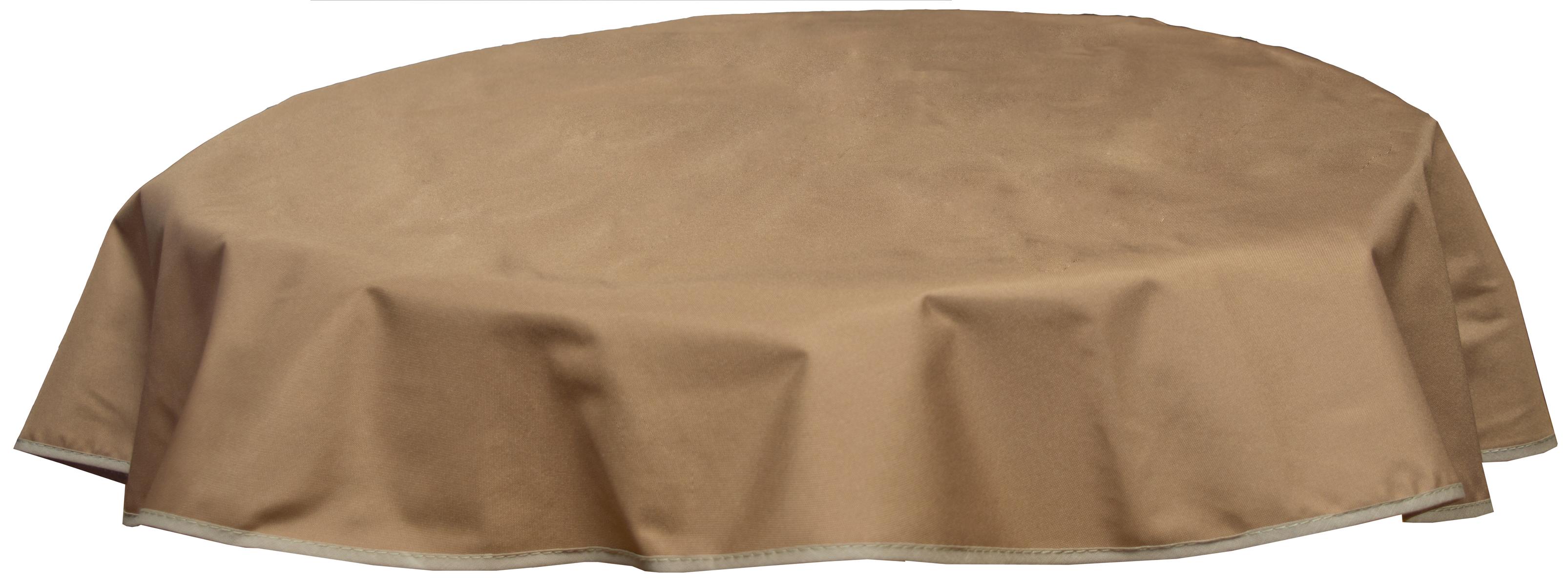 Runde Tischdecke 160cm wasserabweisend 100% Polyester in sand