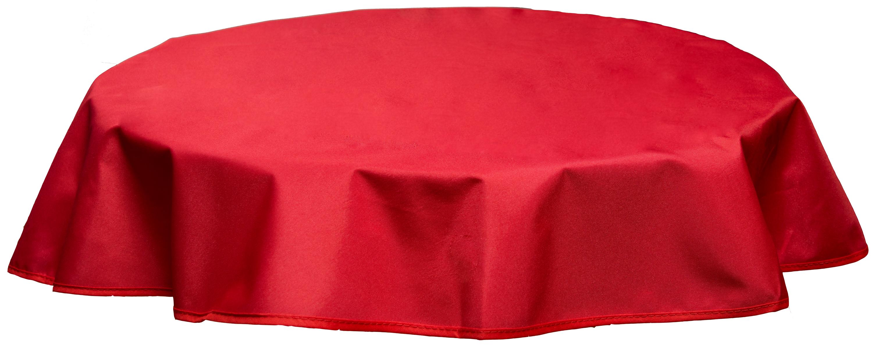 Runde Tischdecke 120cm wasserabweisend 100% Polyester in rot