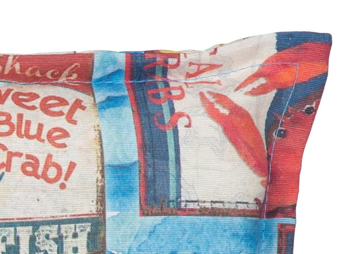BE135 Turin - Togo, Auflage für Gartenliegen mit maritimen Patchwork Muster in Blautönen aus Mischgewebe