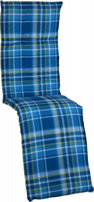 Gartenmöbel Auflage für Relaxstühle 171x50cm 6cm Dick in karo blau grüne Linien